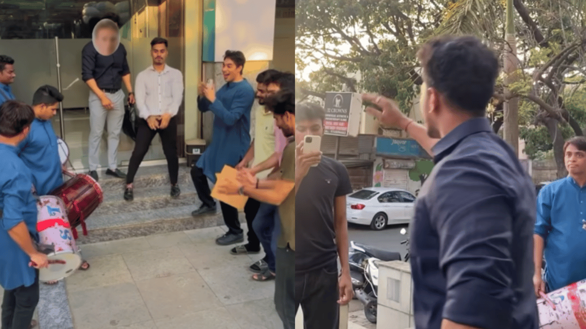 viral-video-man-celebrates-quitting-job-with-dhol-outside-his-office-internet-calls-it-the-dream